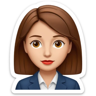 economist woman, brown hair sticker