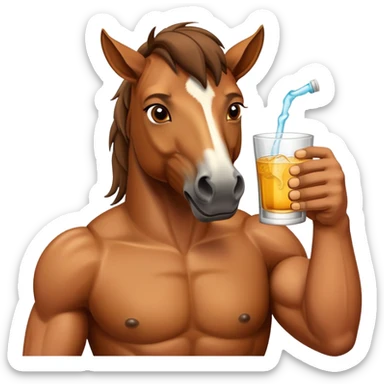 Mexican Horse drinking tequila  sticker
