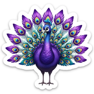 una pluma de pavo real morada sticker
