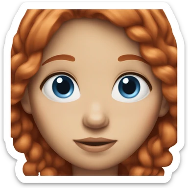 Pregnant red hair blue eyes  sticker