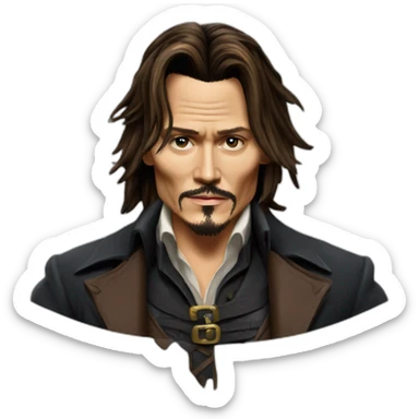 Johnny Depp qui fait du cheval sticker
