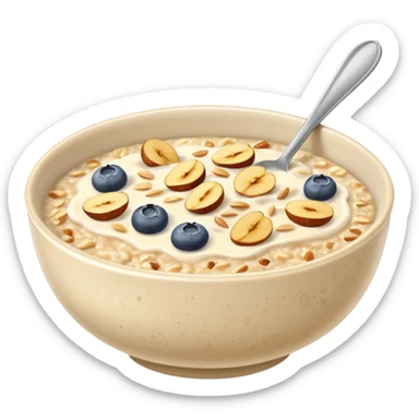 oatmeal porridge bowl, sticker