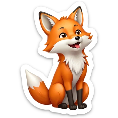 Fox howling sticker