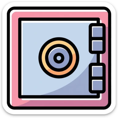 secure metal vault with a dial lock sticker