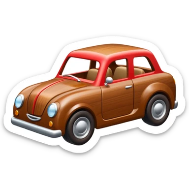 wood toy car sticker