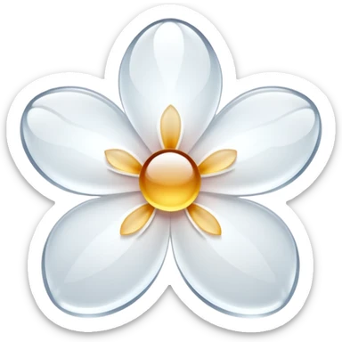 white sakura with a frosted glass effect sticker