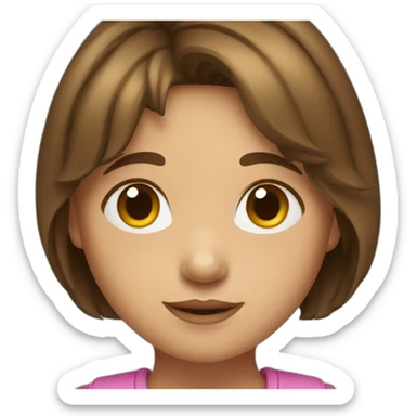 Little girl with brown hair in a bob sticker