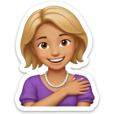 a girl that’a arms crossed holding neck laughing sticker