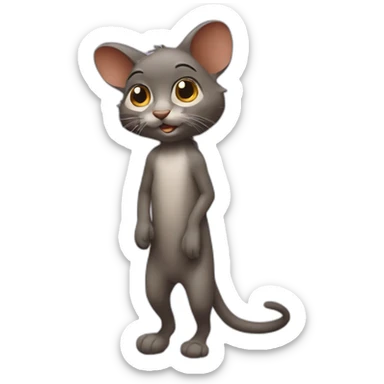 Chat qui fait câlin a un raton-laveur sticker