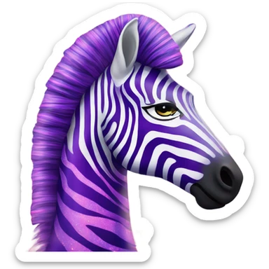 Lisa frank rainbow zebra with glitter purple stripes sticker