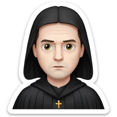 A preacher who's actually a demon.... but Noone knows it yet, in the style of your bleeding skull art. Dark gritty and menacing sticker