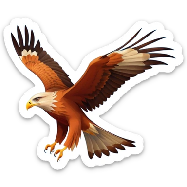 Red kite bird flying in sky sticker