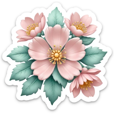 rococo flower sticker