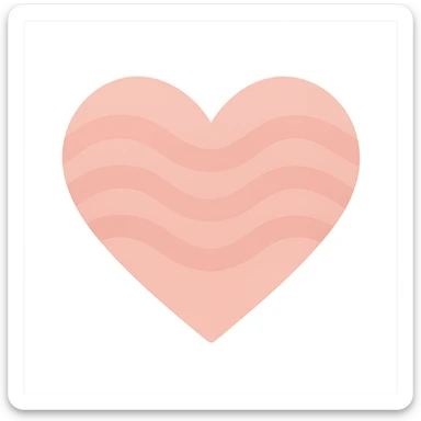 heart with a subtle wave pattern, clean digital illustration sticker