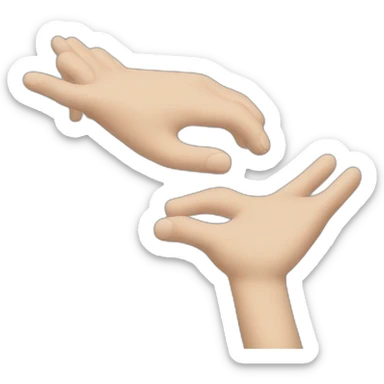 Two hands at the same height open, without the arms just the hands . Like in the concept red pill or blue pill.  sticker