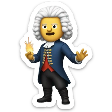 Bach standing akimbo explode sticker
