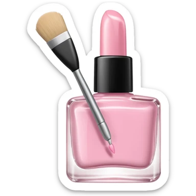light pink nail polish bottle open brush sticker