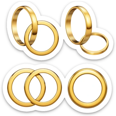 gold rings sticker