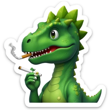 dinosaur with a cigarette  sticker
