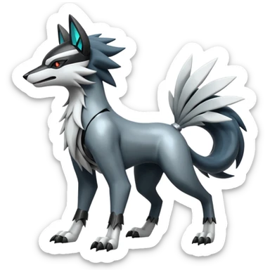 Futuristic Mightyena-Silvally-Fakémon-hybrid-creature (full body)  sticker