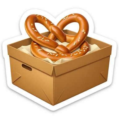 Pretzel on food paper box sticker