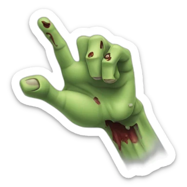 zombie hand pointing finger sticker