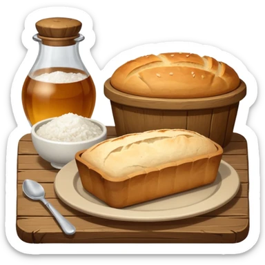 salt cellar and a loaf of peasant bread   sticker