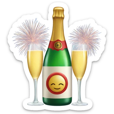 Champagne and fireworks  sticker
