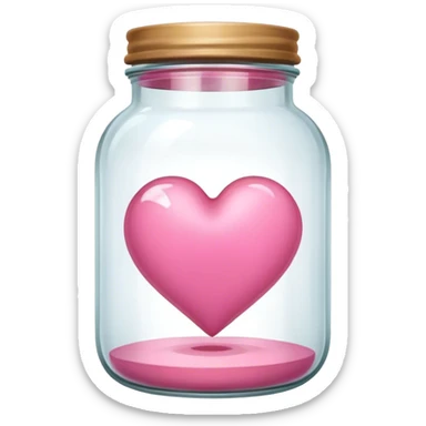Pink heart in a jar sticker