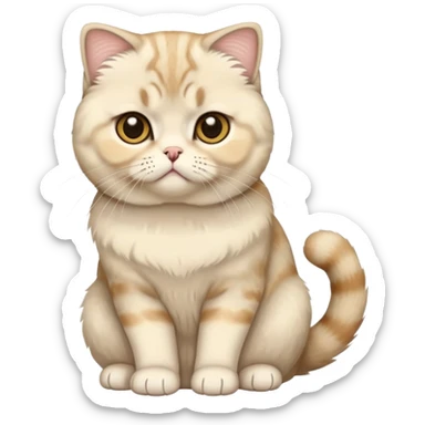 Scottish Fold cat full body sitting sticker
