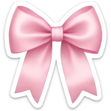 light pink ribbon bow sticker