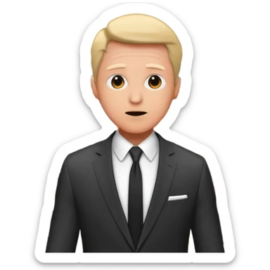 a famous artist FEELING FEAR, with the audience BEHIND HIM sticker