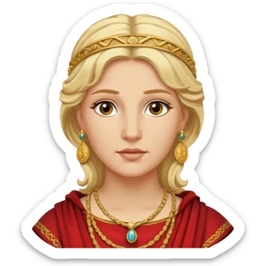 Ancient Roman woman with earrings and blonde hair sticker