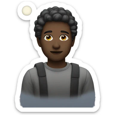 moonlit portrait of a lone male sticker