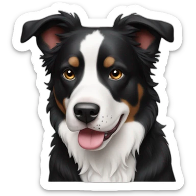 black-and-white-border-collie-american-bulldog sticker