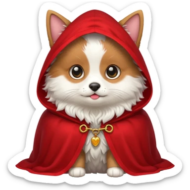 Pet in red cloak sticker