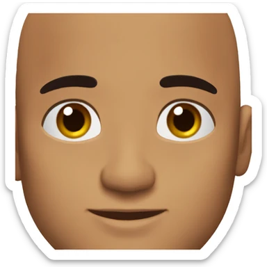Brown eyebrows brown skin man brown eyes bald sticker