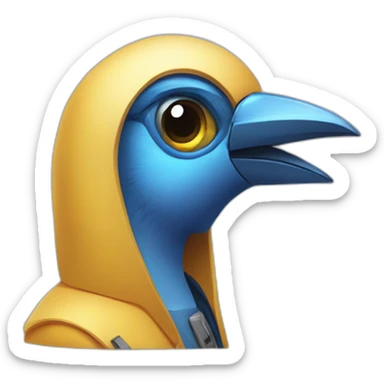 futuristic-half-man-half-bird-hybrid sticker