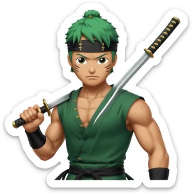 Zoro qui découpe quelqu un sticker