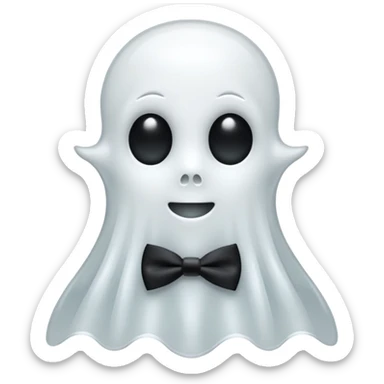 A ghost with a bowtie sticker