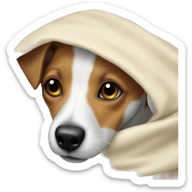 Jack russel terrier under the blanket sticker