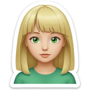 Ragazza bionda con la frangetta con gli occhi verde chiaro sticker