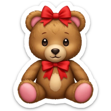 Teddy bear with bow sticker