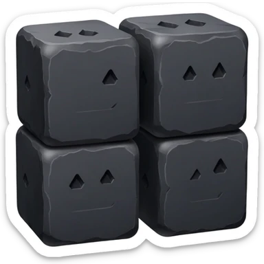 3 cubes of charcoal sticker