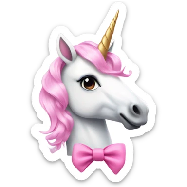 unicorn with pink bow sticker