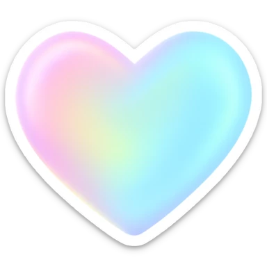 heart with a soft iridescent glow sticker