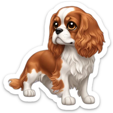 dog Cavalier King Charles Spaniel full body sticker