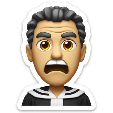 An angry looking judge sticker