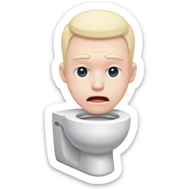 Skibidi man head coming out a toilet sticker