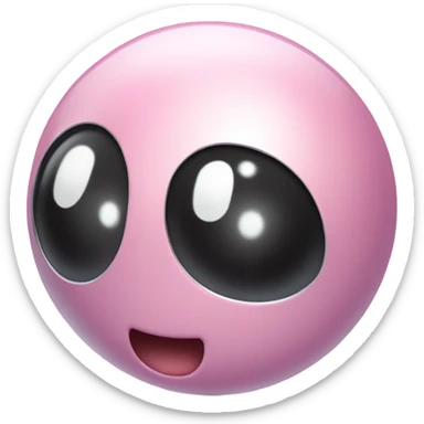 Metal cute black eyes Kirby ball driving on 4 car wheels sticker